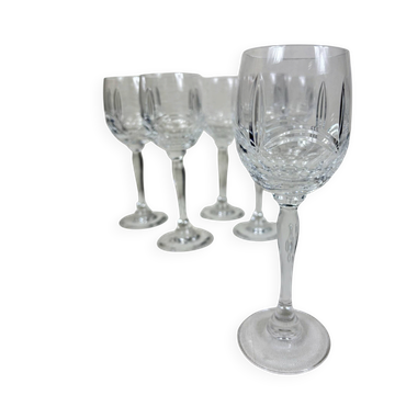 6 verres à vin en cristal véritable taillé main – Vintage
