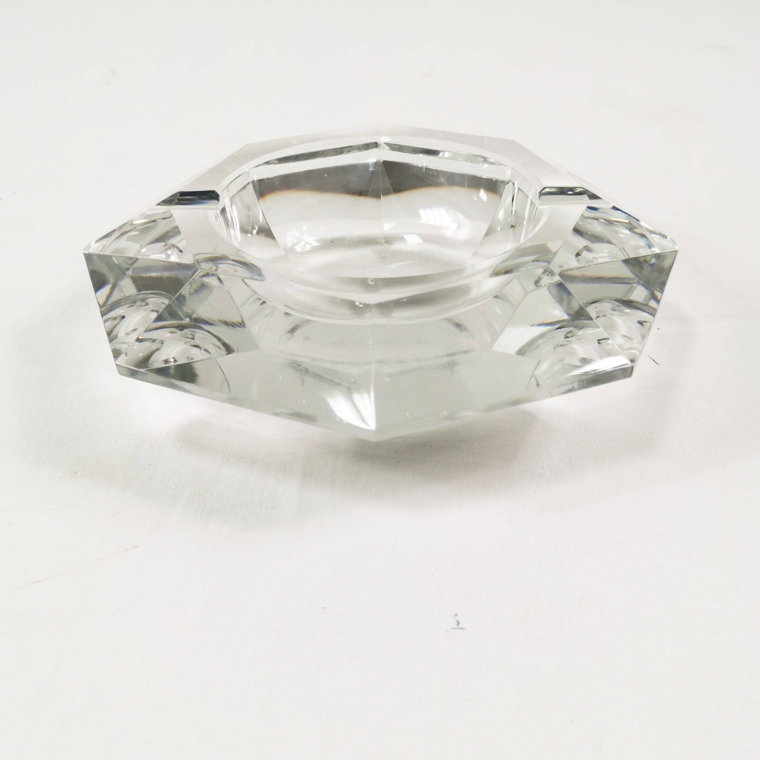 Large crystal ashtray, Belgium 1960s