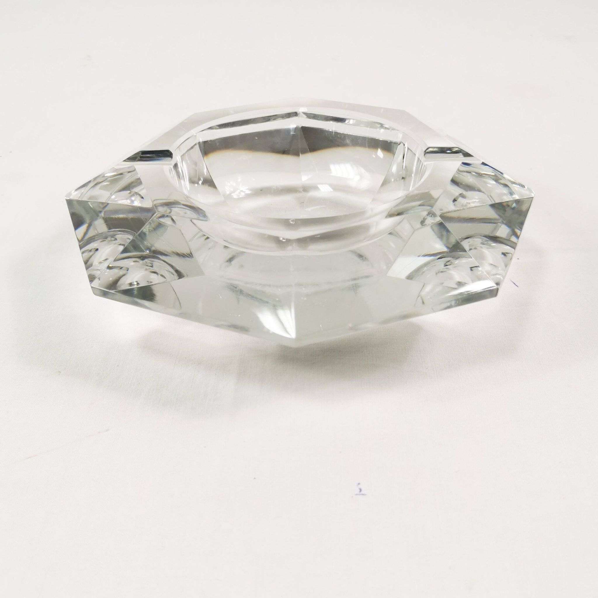 Large crystal ashtray, Belgium 1960s
