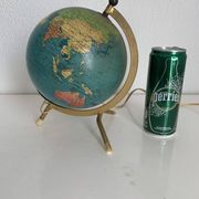 Vintage 1967 terrestrial globe Taride tripod gold glass world map - 22 cm