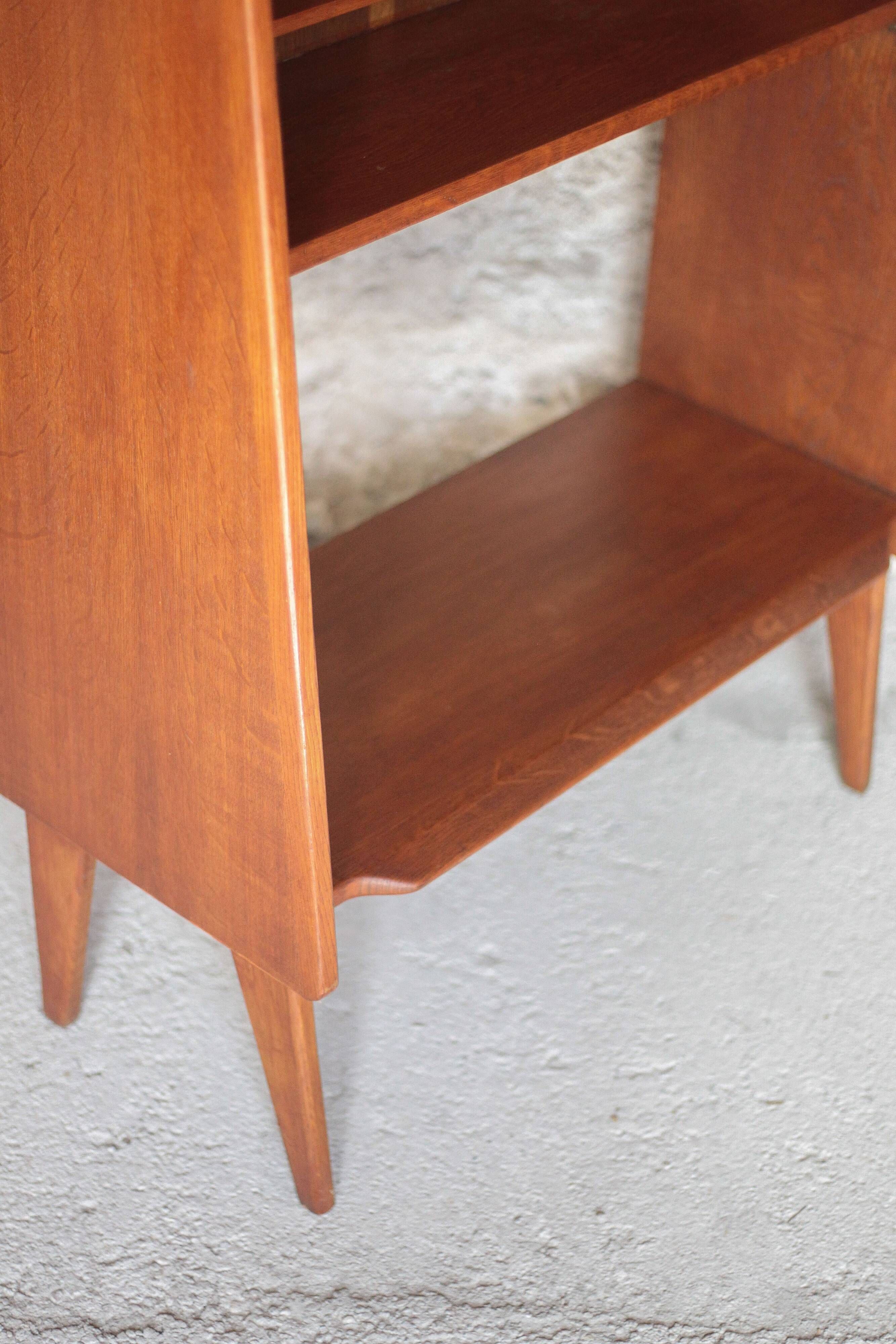 Vintage wooden furniture, Roger Landault shelf for ABC, 1950s.