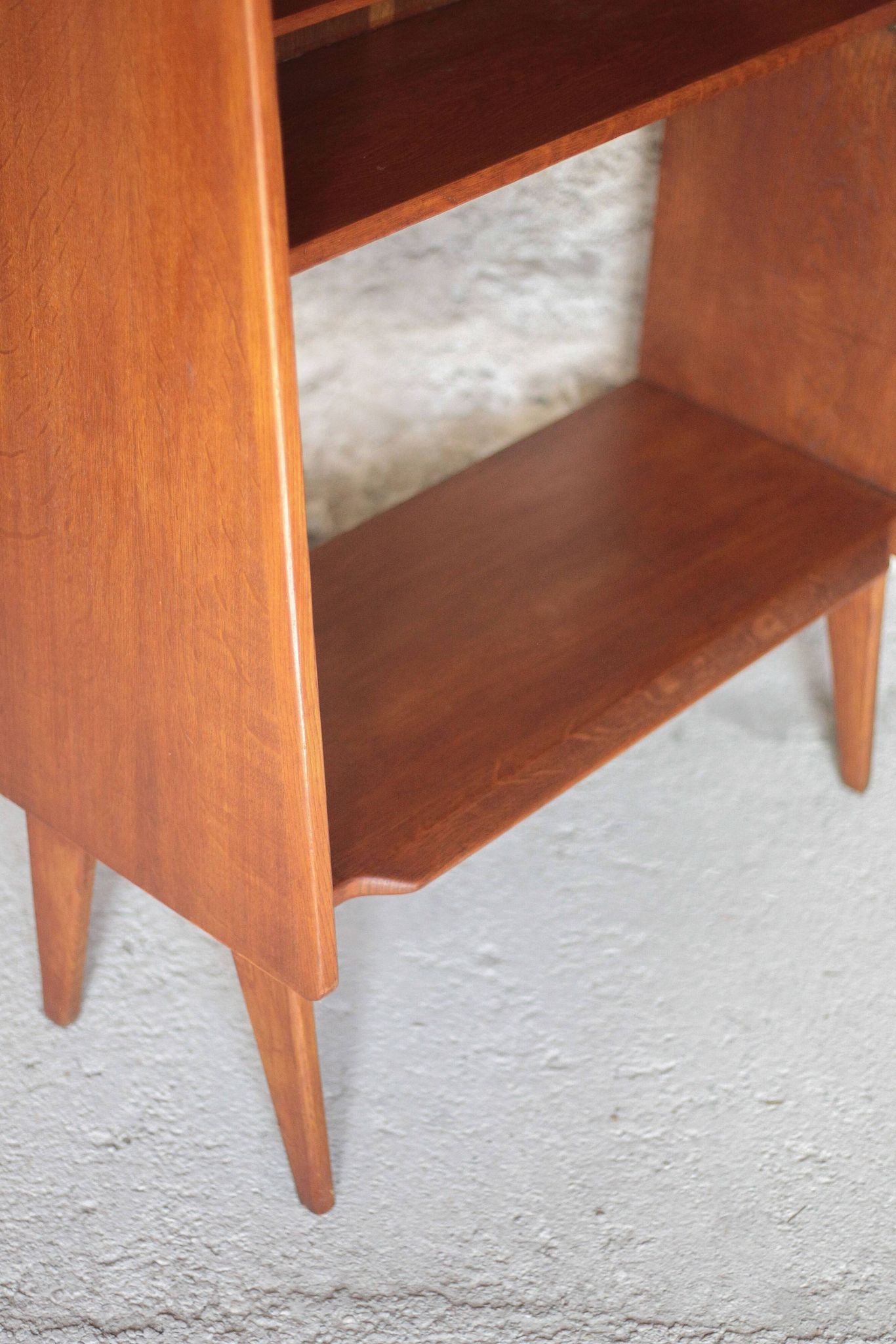 Vintage wooden furniture, Roger Landault shelf for ABC, 1950s.
