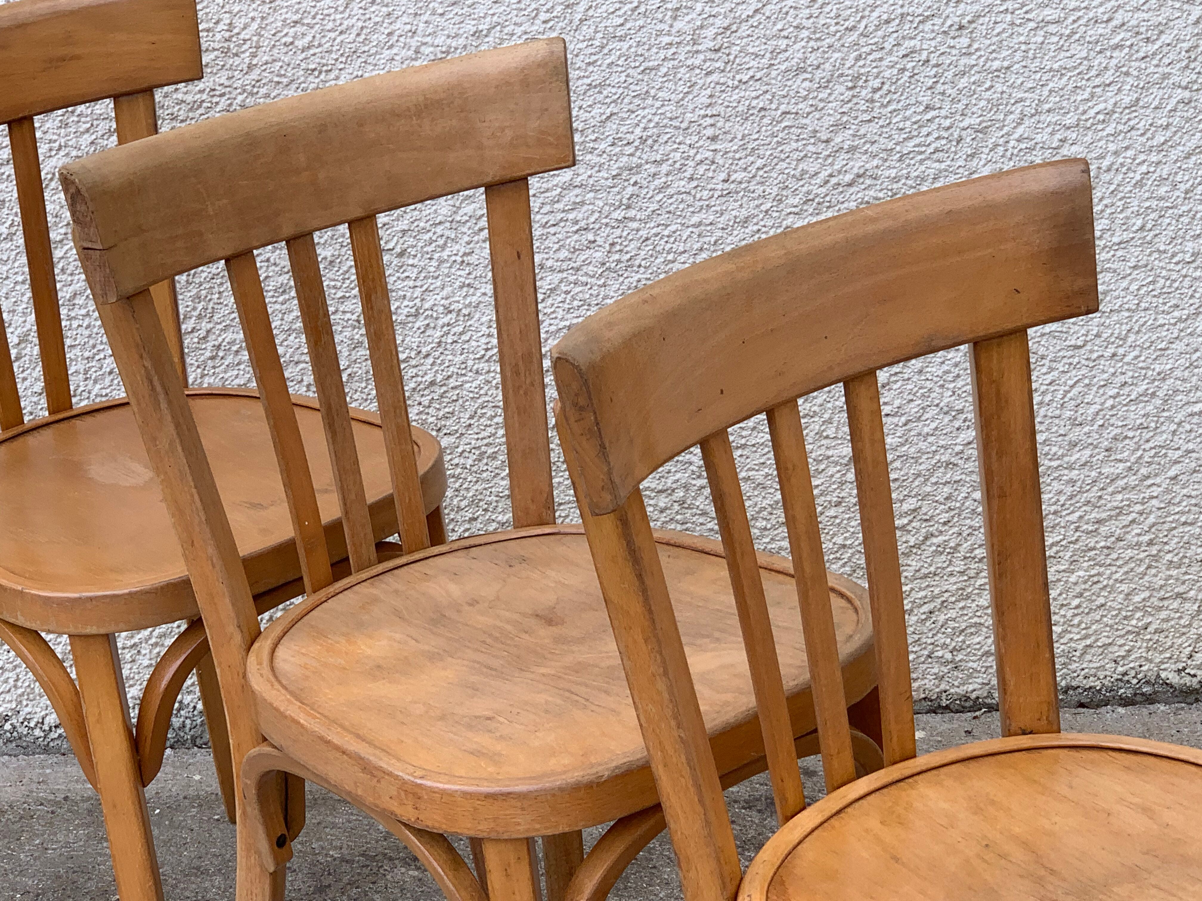 Suite of 4 chairs bistro Baumann 1967