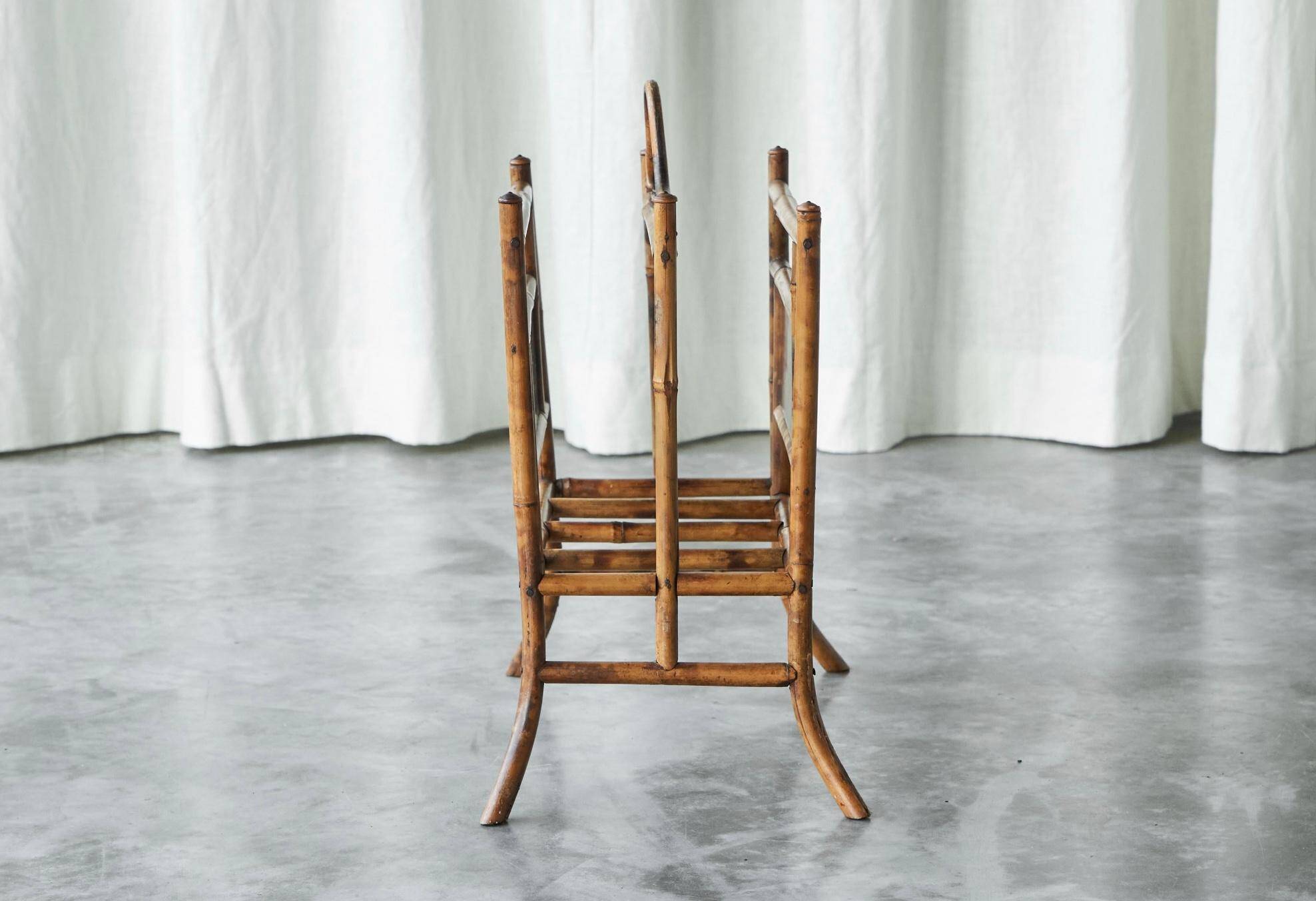 Anglo-Japanese bamboo imitation magazine rack, tortoiseshell, 19th century.