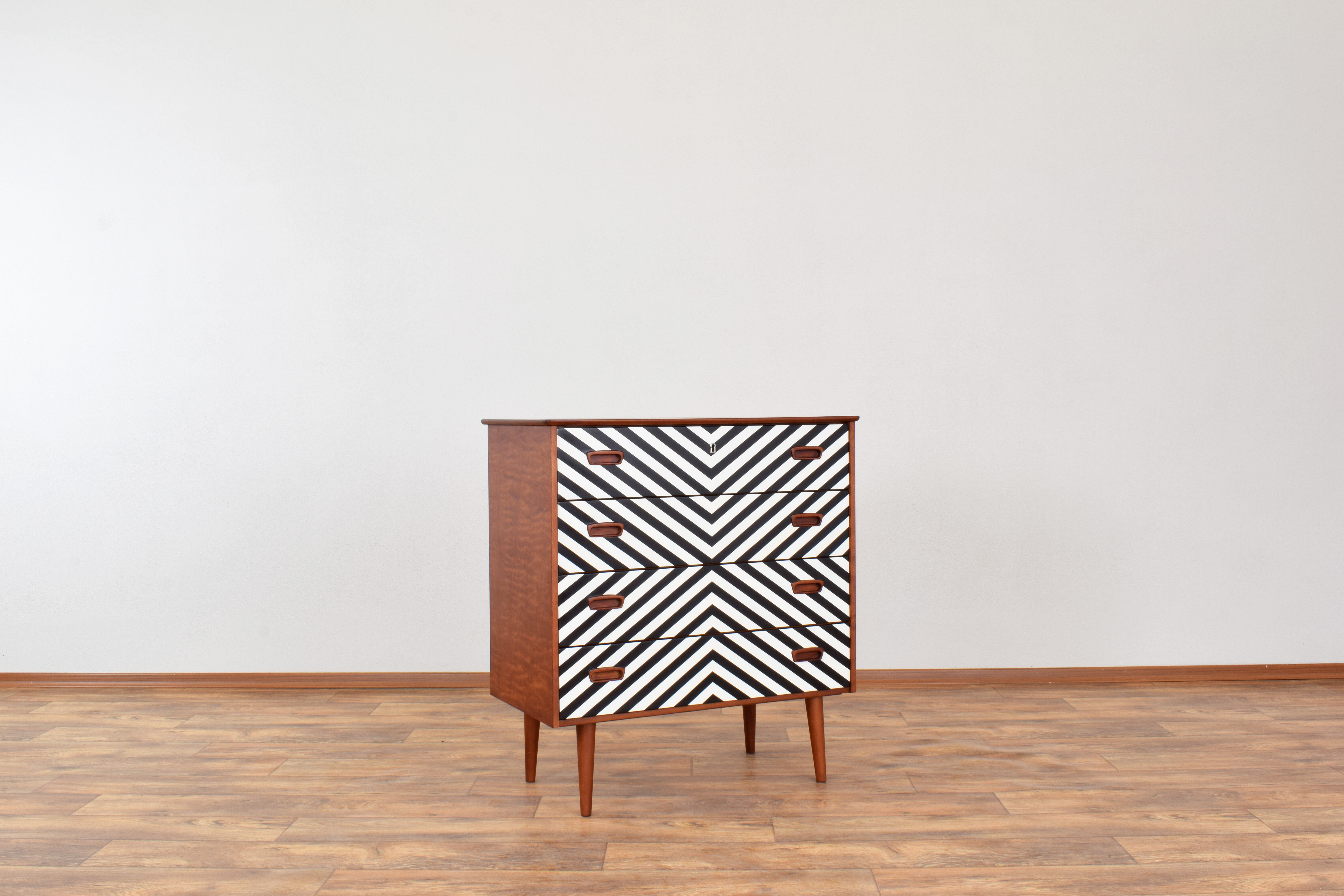 Mid-Century Danish Op-Art Chest of Drawers, 1960s.