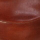1960s armchair tan saddle leather pine wood swedish