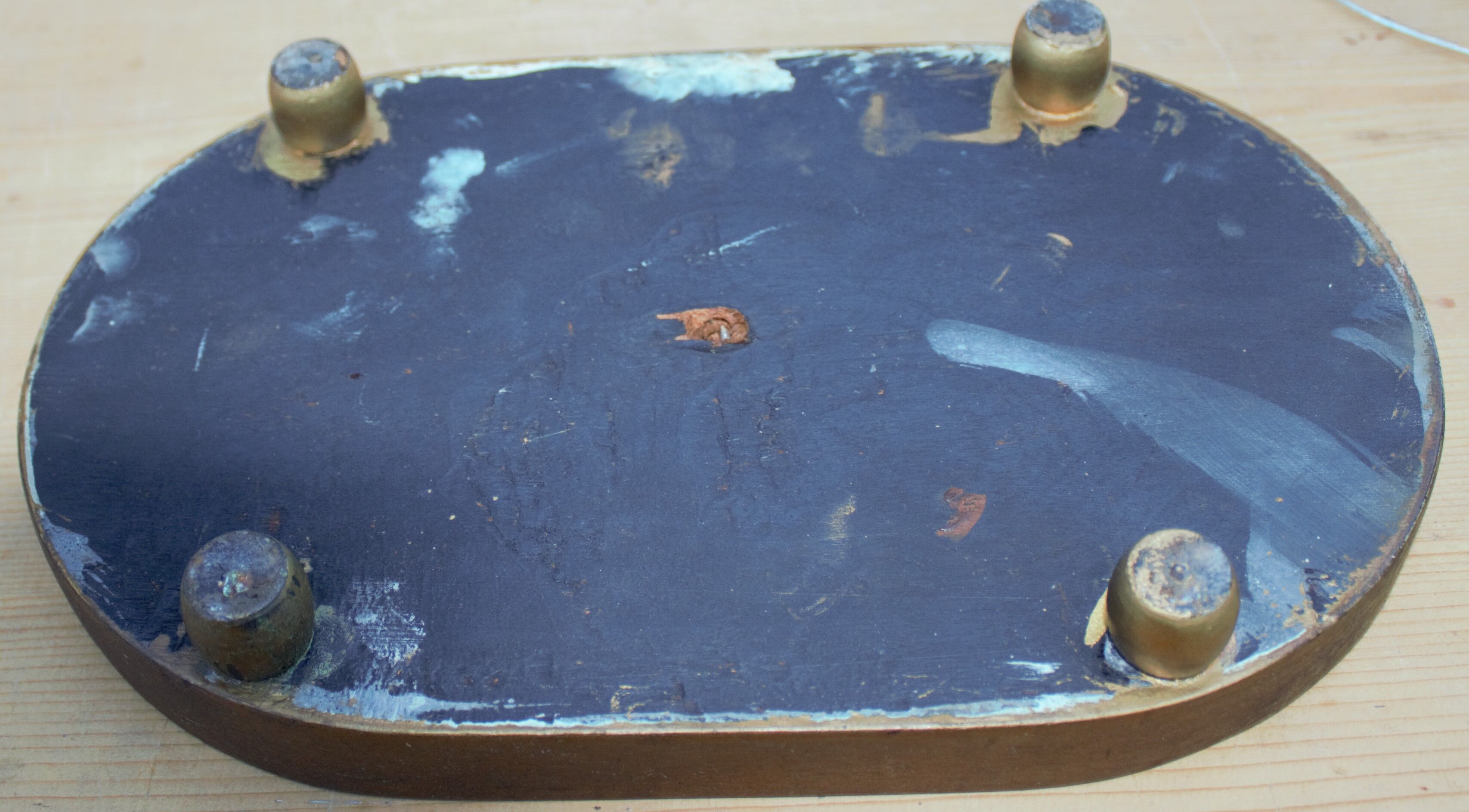 Antique wedding globe in oval glass 32 cm high