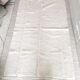 Berber carpet Béni Ouarain plain white with inlaid line patterns