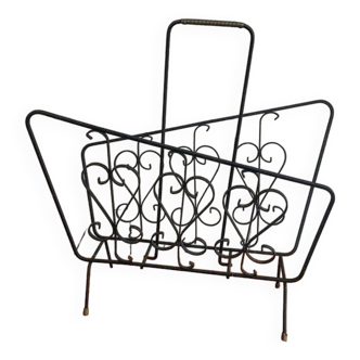 Wrought iron magazine rack from the 50s and 60s