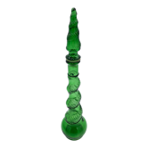 Emoli decanter in green twisted glass, model "snake" Italy, 1960s