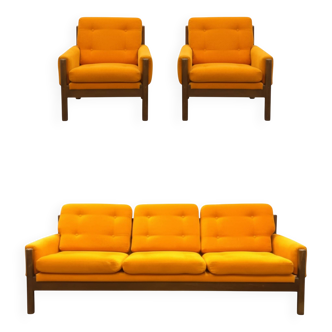 Mid-Century Seating Set (Armchairs & Sofa), 1970s