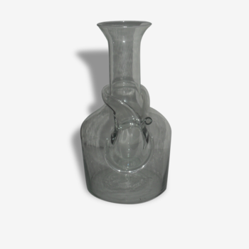 Insolite et unique vase en verre soufflé, années 70