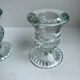 Paire de bougeoirs en verre moulé années 50-60