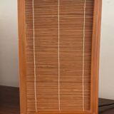 Vintage wooden and wicker lamp