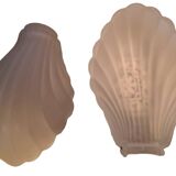 Pair of globe of art deco style wall lights in frosted glass france 1930