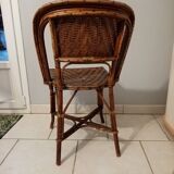 Old rattan bistro chair ROUSSEAU with plate