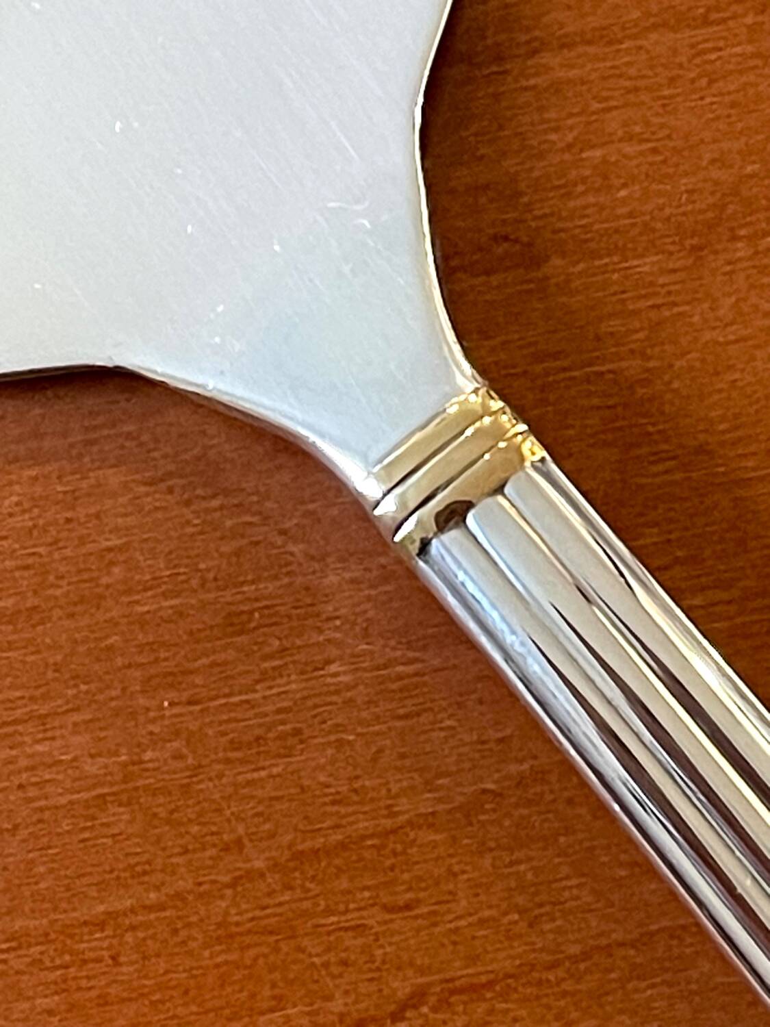 Christofle Aria gold ring serving fork