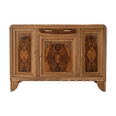 Art Deco Sideboard in Walnut Burl and Marble – 1930s