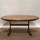 Oval Scandinavian teak dining table with central extension