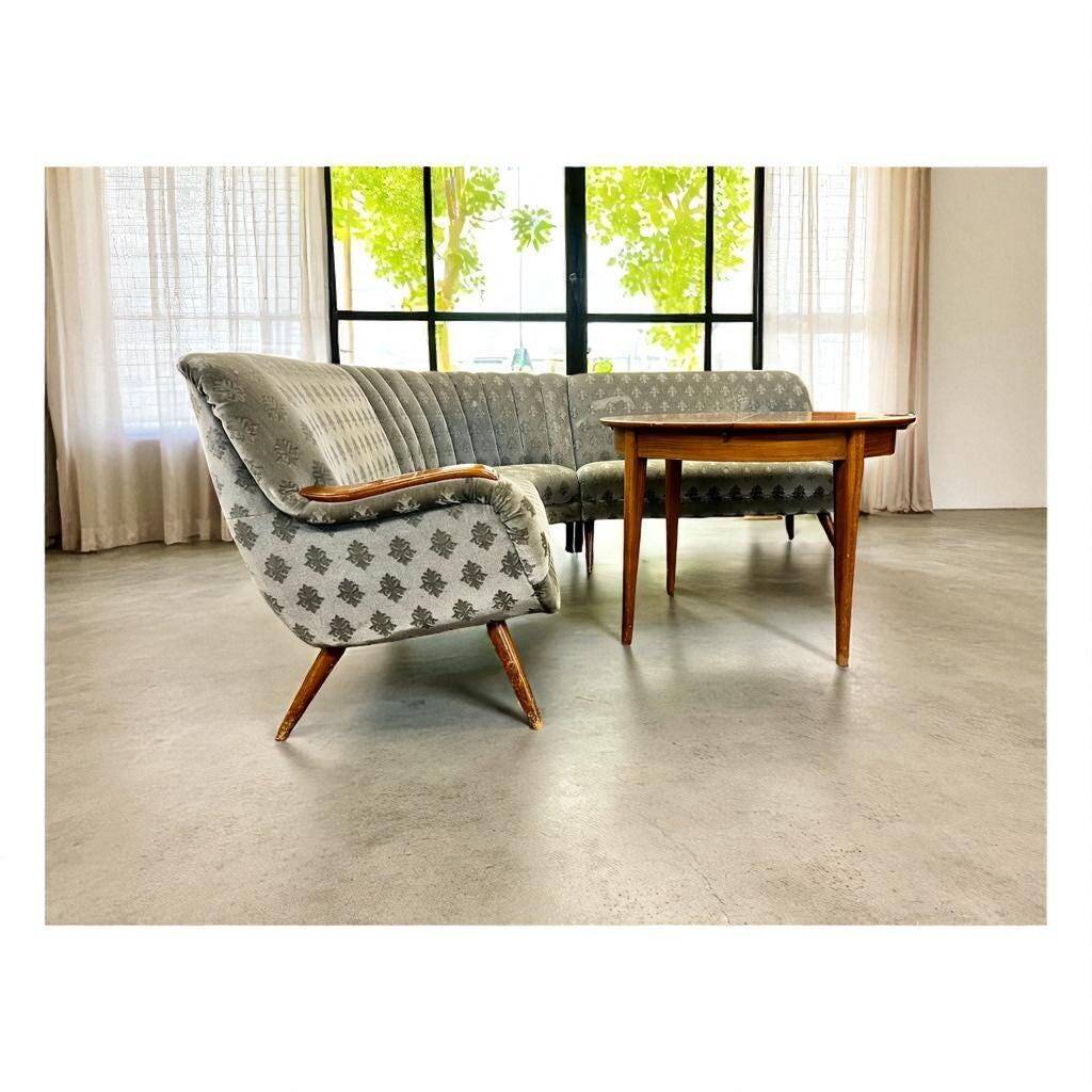 Vintage round corner bench / dining area / small dining room bench
