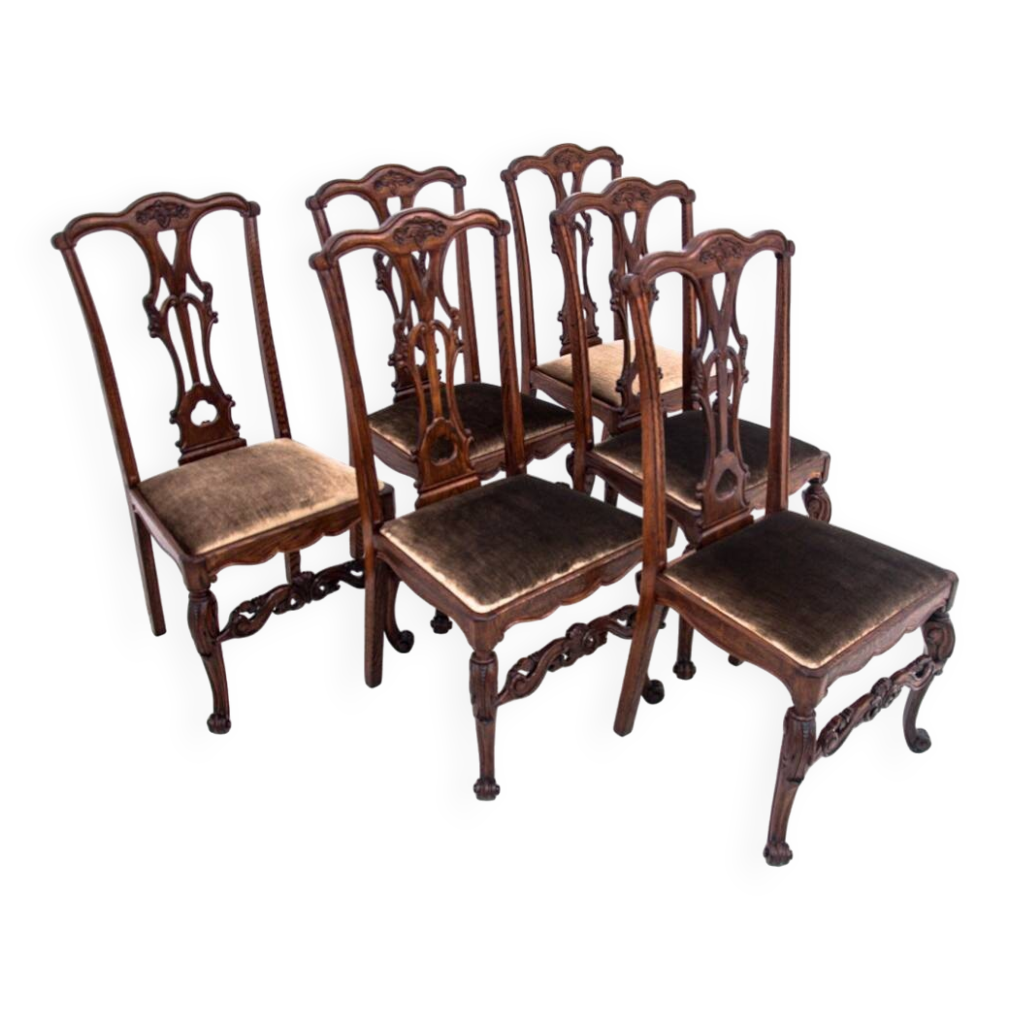Antique table and chairs from the 19th century, Western Europe.