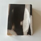 Symmetrical multicolored petrified wood soap dish