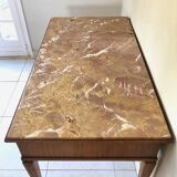 Wood and pink marble desk