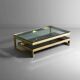 Gold Plated G-Shaped Coffee Table from Belgochrom, 1970s
