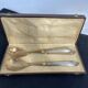 Salad cutlery service, filled silver, gold metal, France
