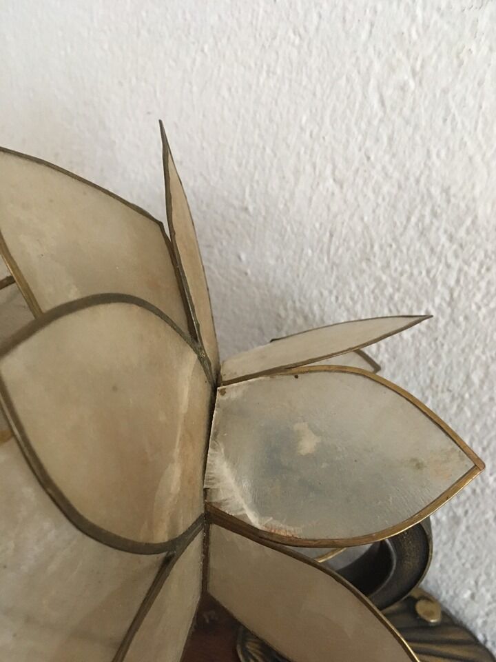 Lotus wall lamp in mother-of-pearl petals