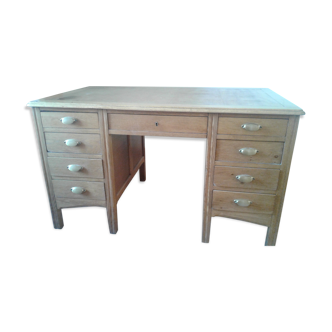 Bureau chêne  double caisson