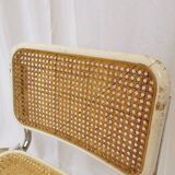 Chaise Cesca par Marcel Breuer en rotin bois et métal chromé, années 1970
