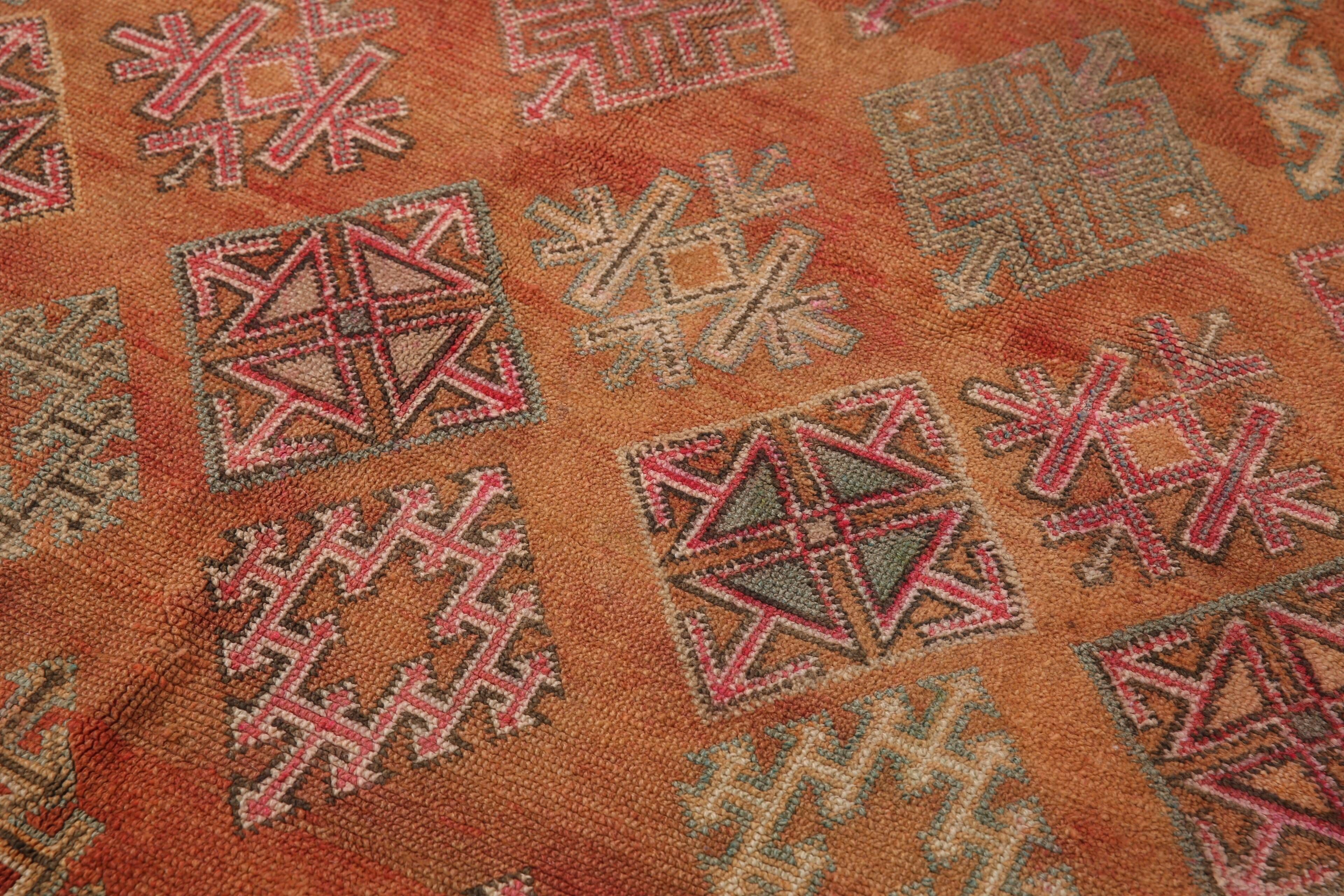 Vintage Moroccan Wool Rug 185 x 337 cm - Berber Handmade Rug - Bohemian Rug