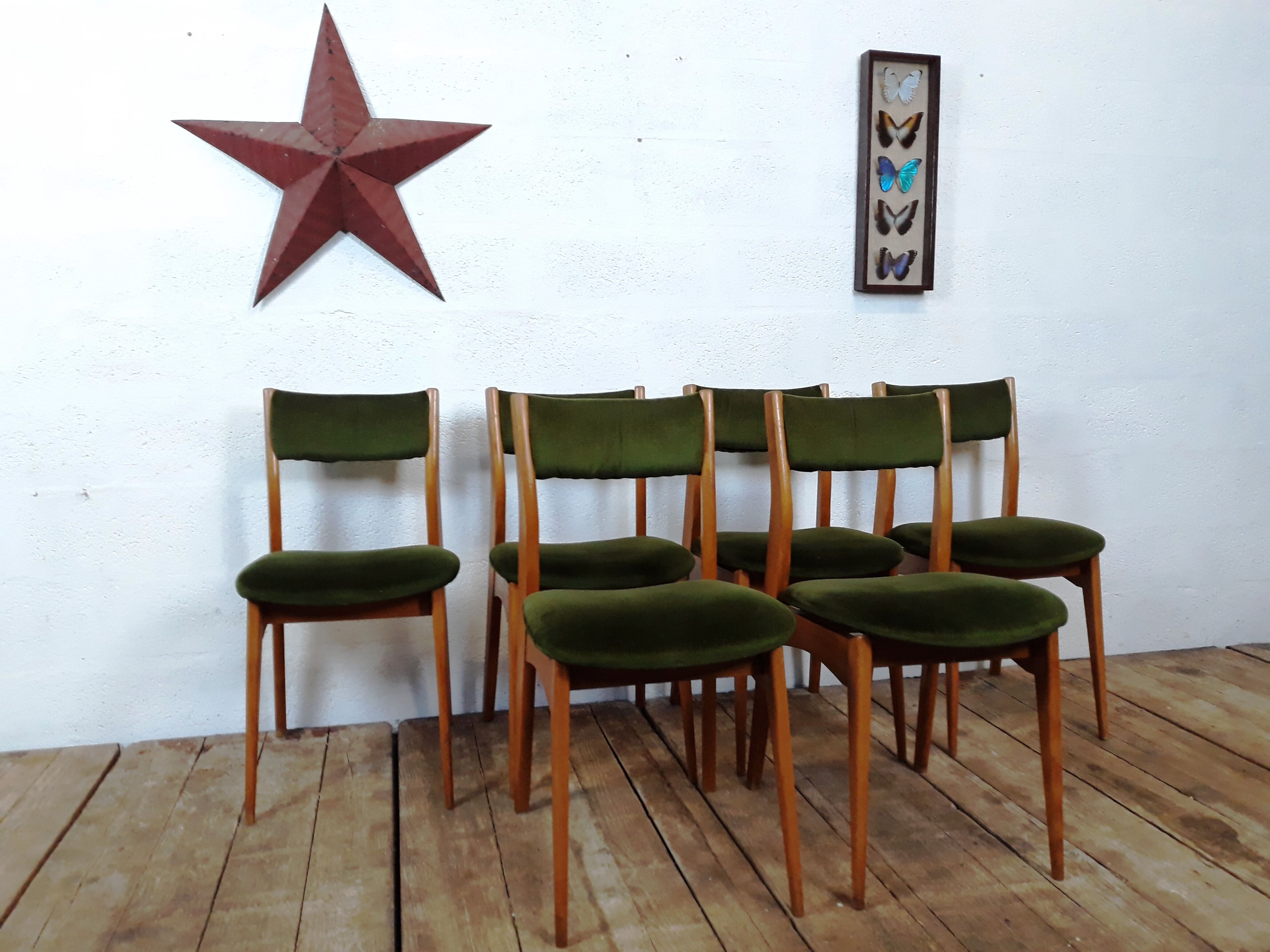 Set de 6 chaises vintage style scandinave