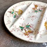 Lunéville asparagus plate in polychrome and gilded ironstone