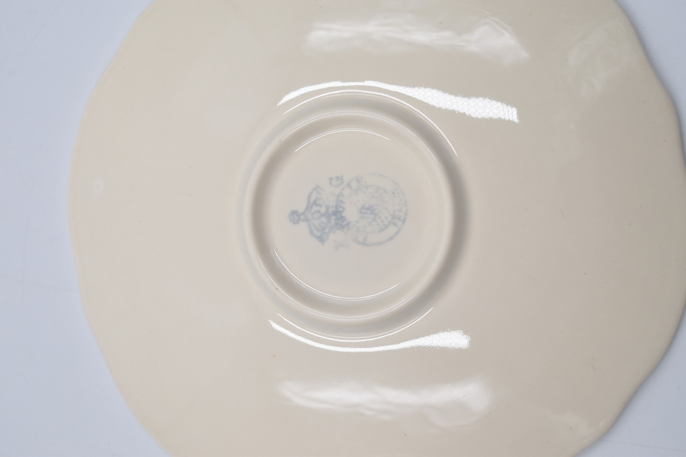 2 luncheon cups off-white earthenware Lunéville décor relief France