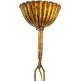 Vintage Italian Roses Porcelain Chandelier Gold Gilded Baroque Rococco 1950s