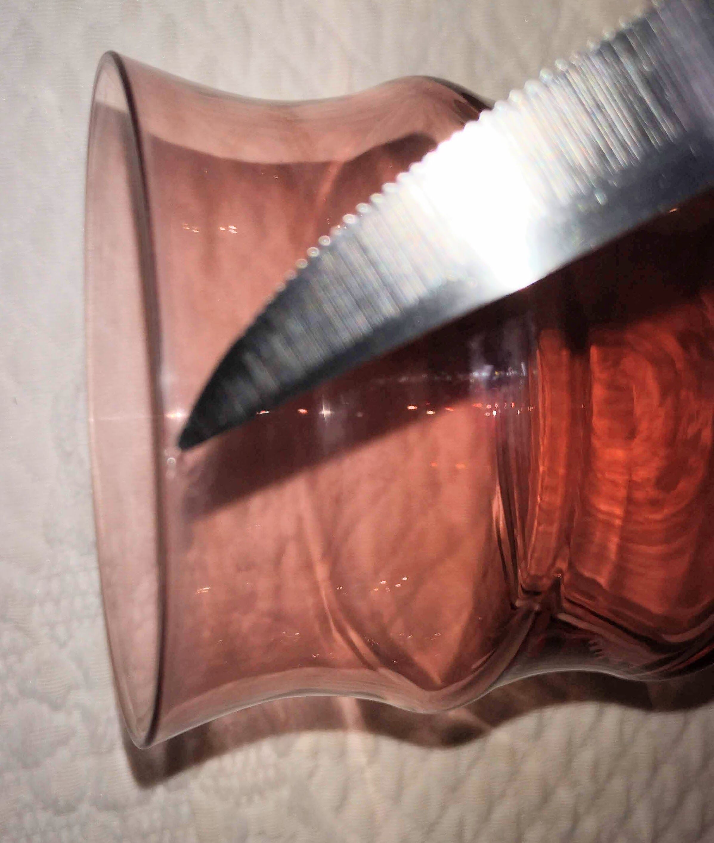 Lot 6 glasses with vintage water pink 50s