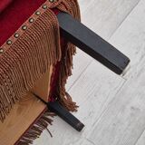 Fauteuil danois, originale, meuble en velours, pieds en bois de chêne