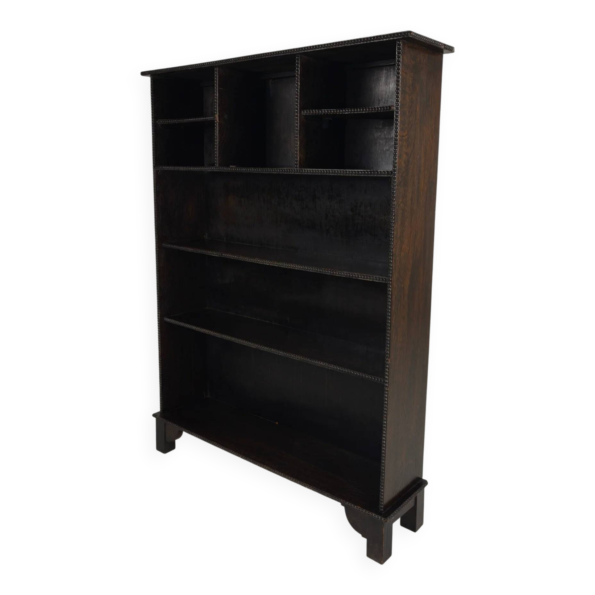 20th century open bookcase with bead motif