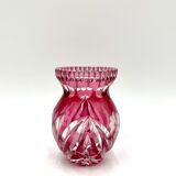 Crystal pink vase, Poland, 1960s