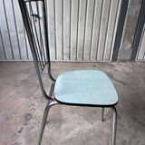 Pair of chairs in blue Formica and metal