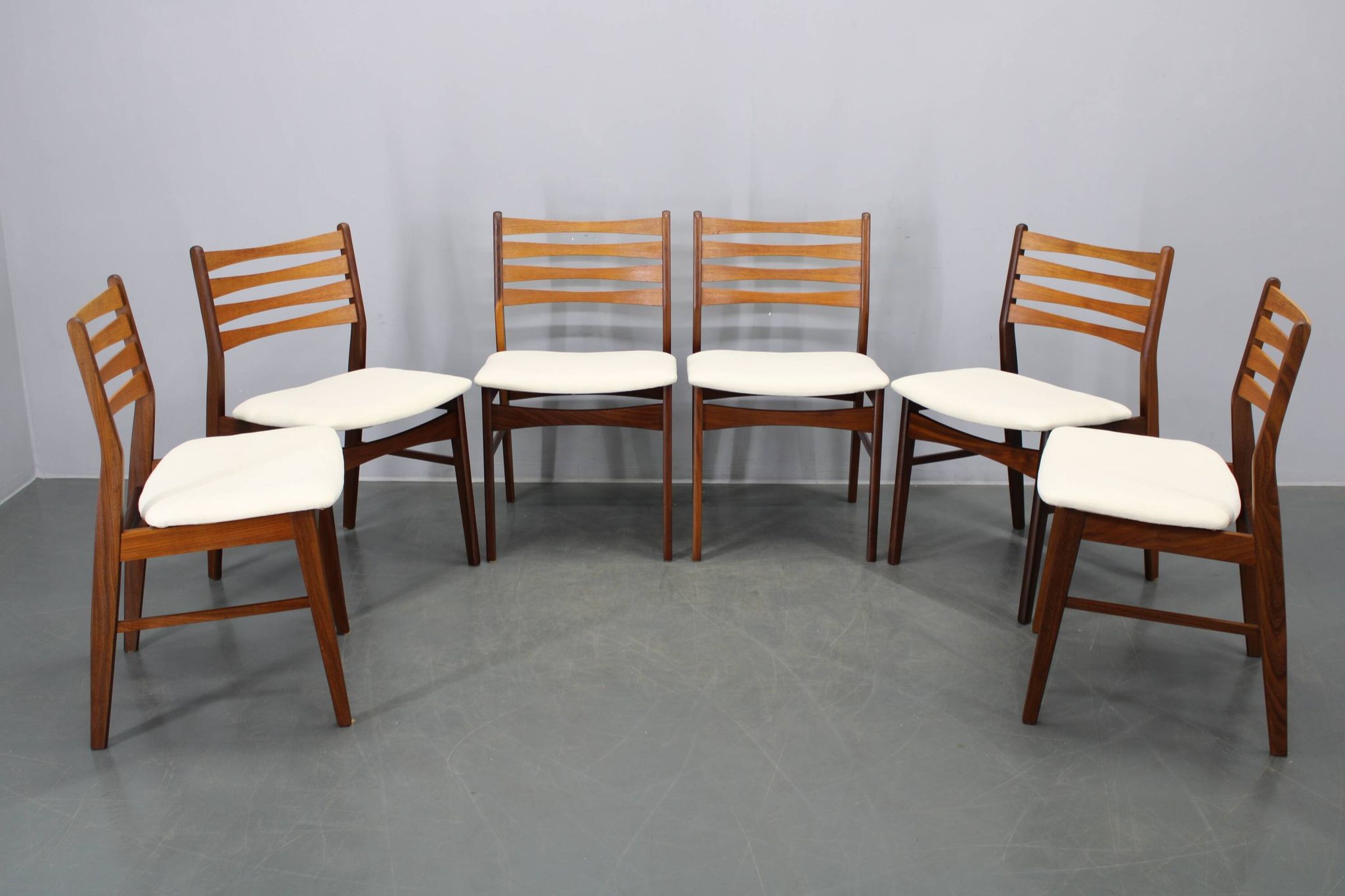 Set of six Danish mid-century teak dining chairs, Denmark, 1960s