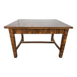 Extendable Art Deco table in olive root