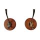 Set of 4 teak and brass coat hooks, Denmark 1960s