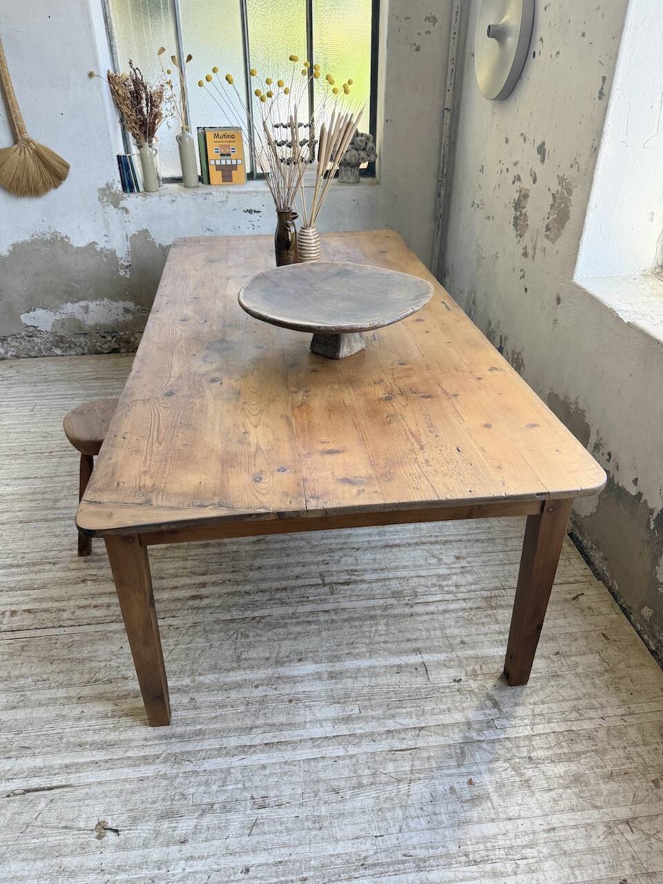 Table de ferme XL 220 cm pin 1950