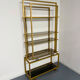 1970s vintage Italian design brass and glass shelf