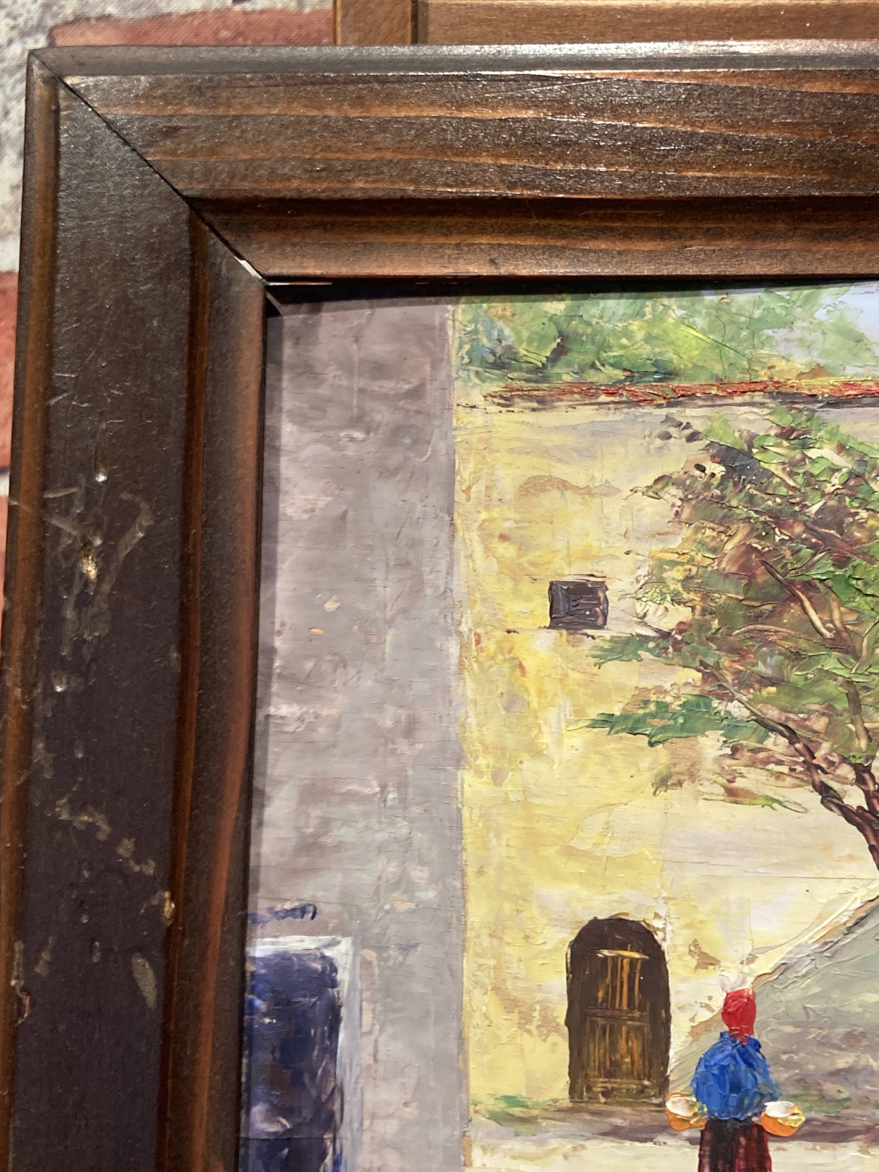 Oil on wood framed by a landscape