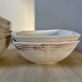 Set of 6 square white porcelain ramekin bowls