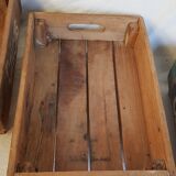 Set of 3 stackable wooden vegetable trays